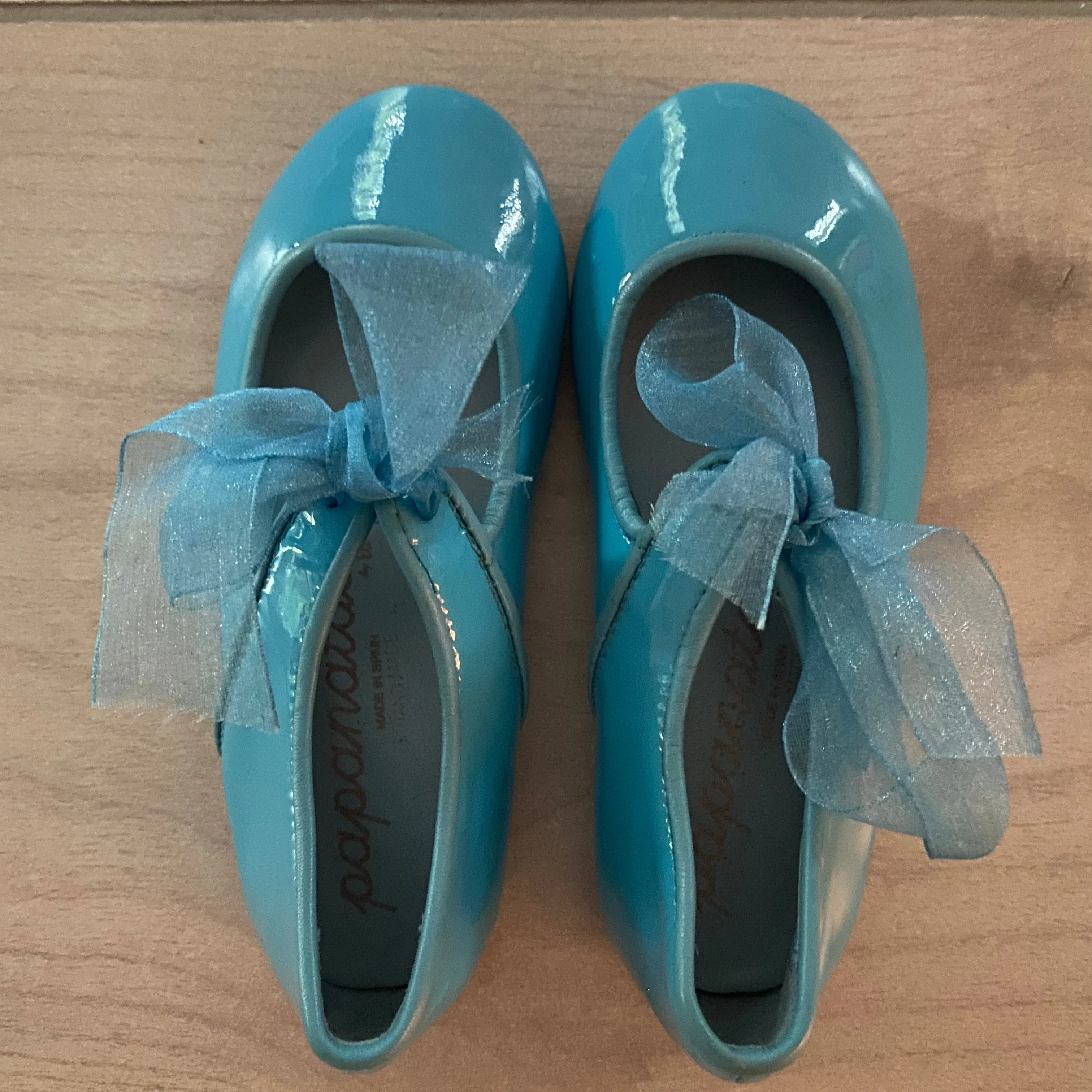 NEW Papanatas Patent Blue Bow Tie Shoes