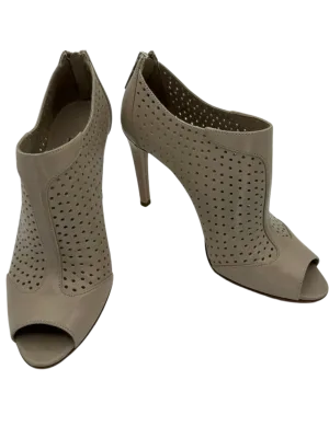 *NEW* Prada Grey Perforated Leather Peep Toe Booties