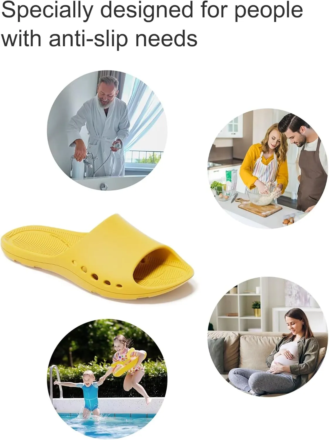 Non Slip Shower Shoes, Lightweight Indoor House Slides Bathroom Shower Sandals Slippers for Women and Men