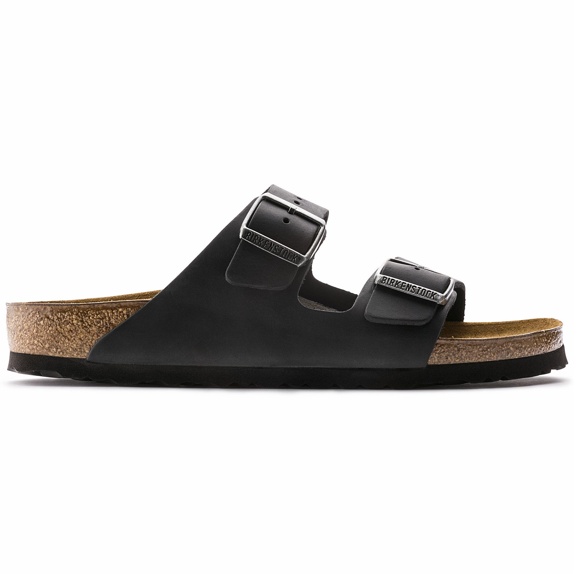 Show Stage Waterproof Outdoor Travel Non Slip Heel Counter Birkenstock Unisex Arizona Oiled Leather Sandal - Black