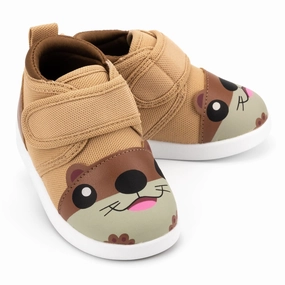 Non Slip Heel Counter Otter Squeaky Toddler Shoes | Brown Stable Core Flexible Sole Otter Squeaky Toddler Shoes | Brown