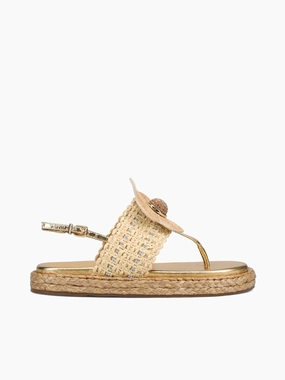 Nora Natural Oro raffia Reinforced Stitching Non Slip Outsole Grip Nora Natural Oro raffia
