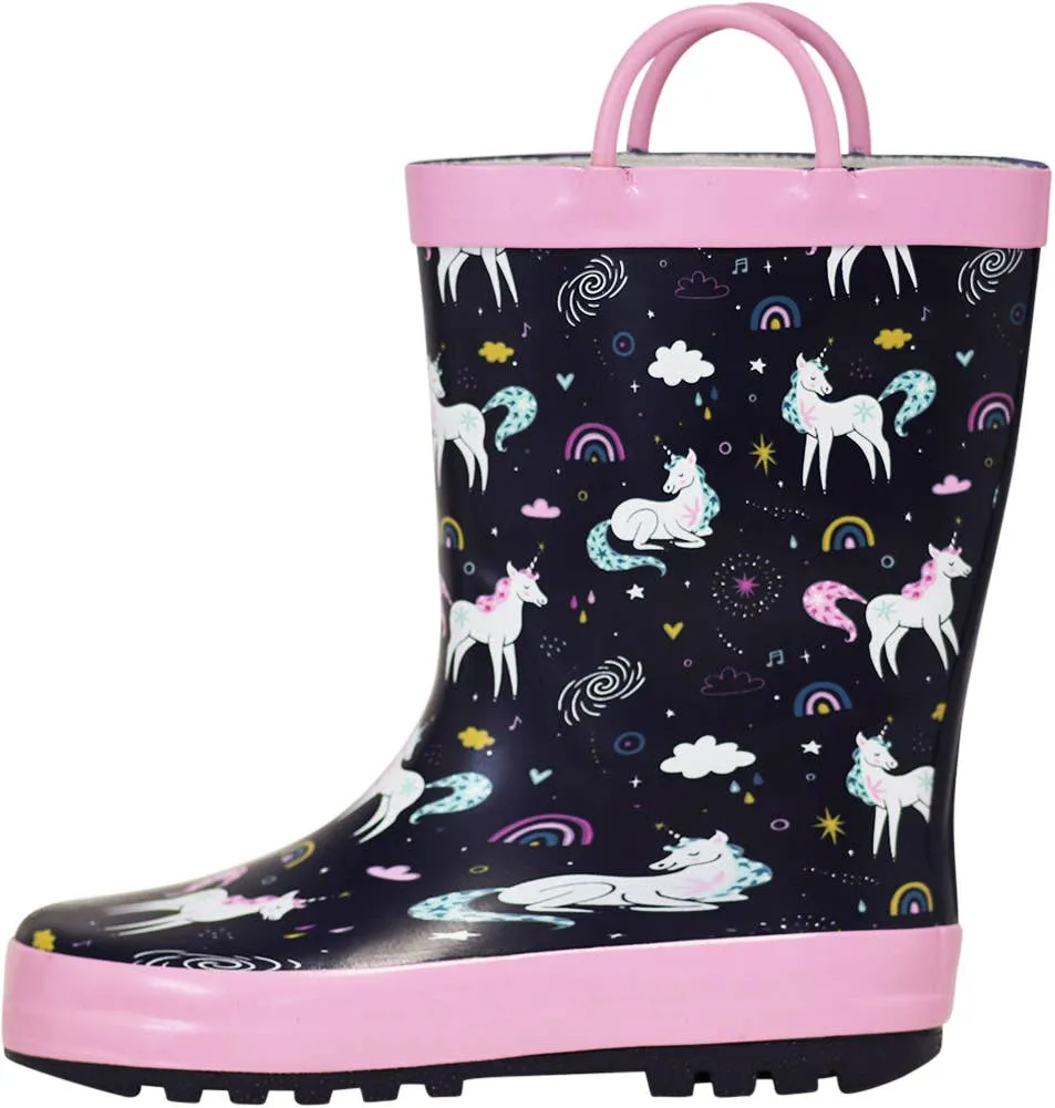 Norty Girls 11-3 Farm Unicorn Rubber Rain Boot 16231