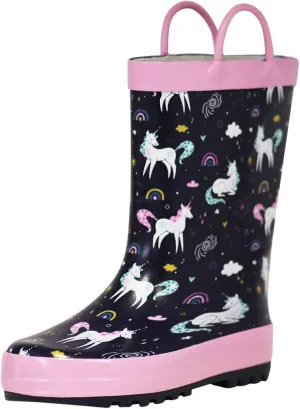 Norty Girls 11-3 Farm Unicorn Rubber Rain Boot 16231
