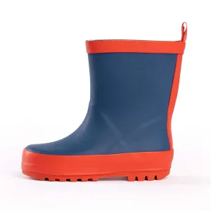 Norty Kids 11-3 Navy Red Rubber Rain Boot 16272