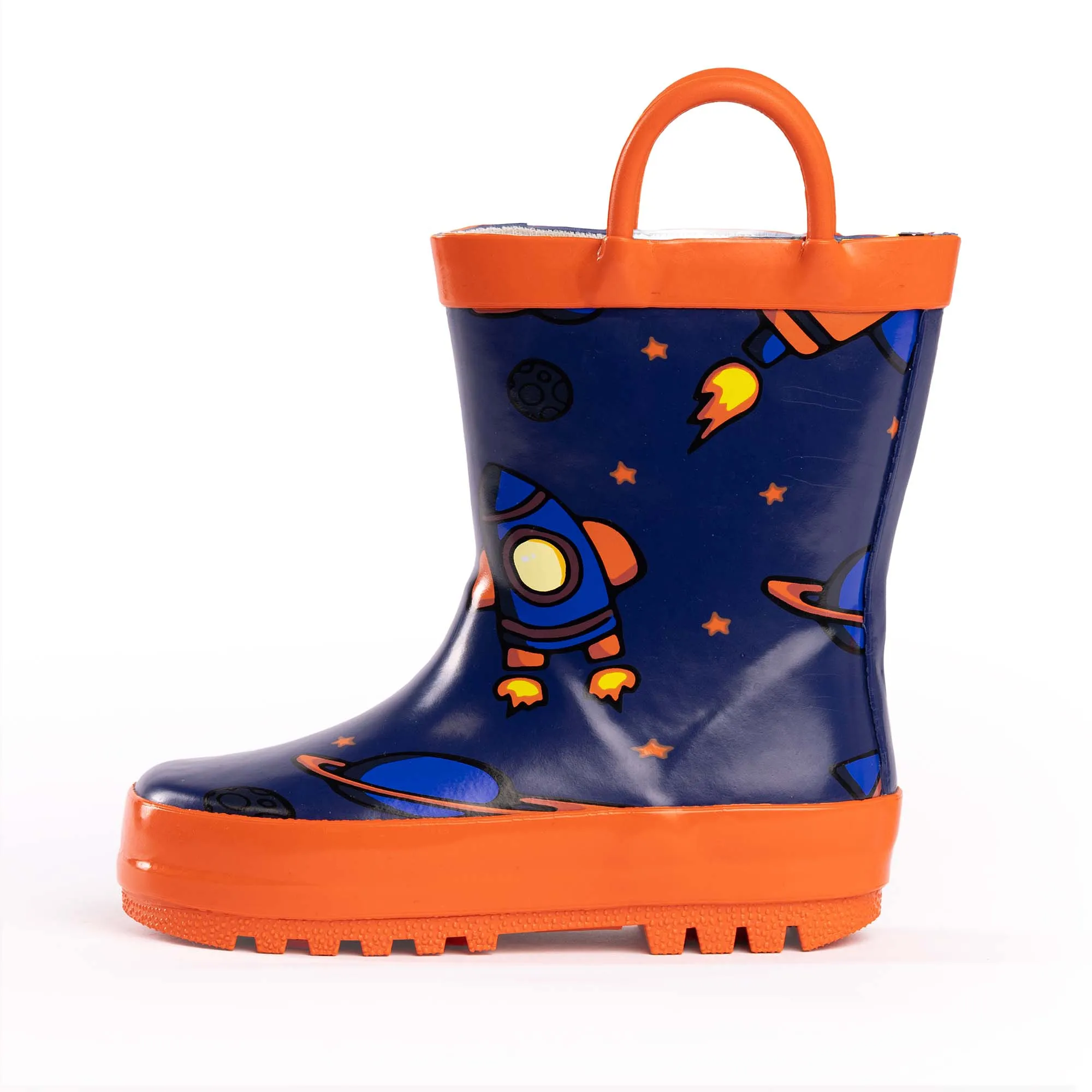 Norty Kids 11-3 Rocketship Rubber Rain Boot 16488