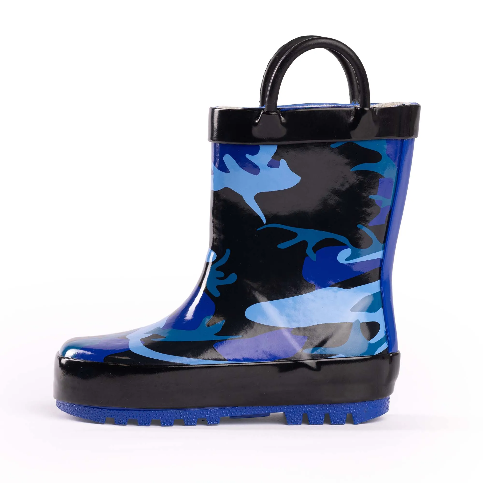 NORTY Tod Boys 6-10 Blue Black Camo Rain Boot 16441