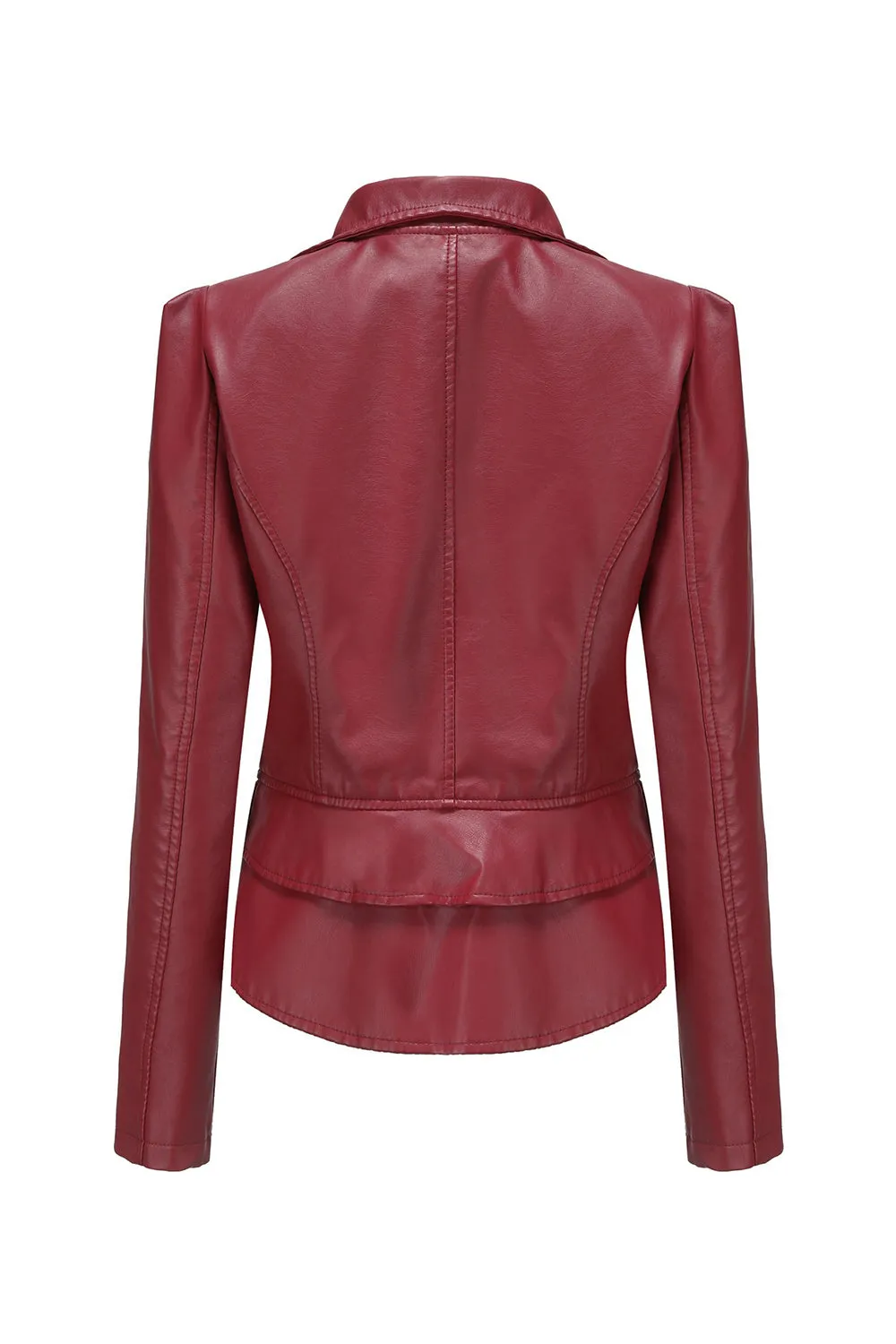 Notched Lapel Apricot Detachable Zipper Short Jacket