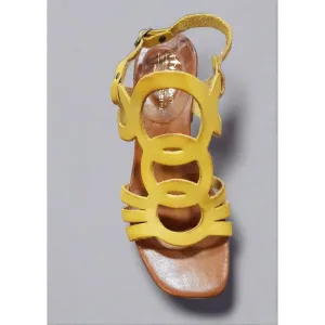 Nuovo Cuoieria E66 Yellow Italian Leather  Sandal