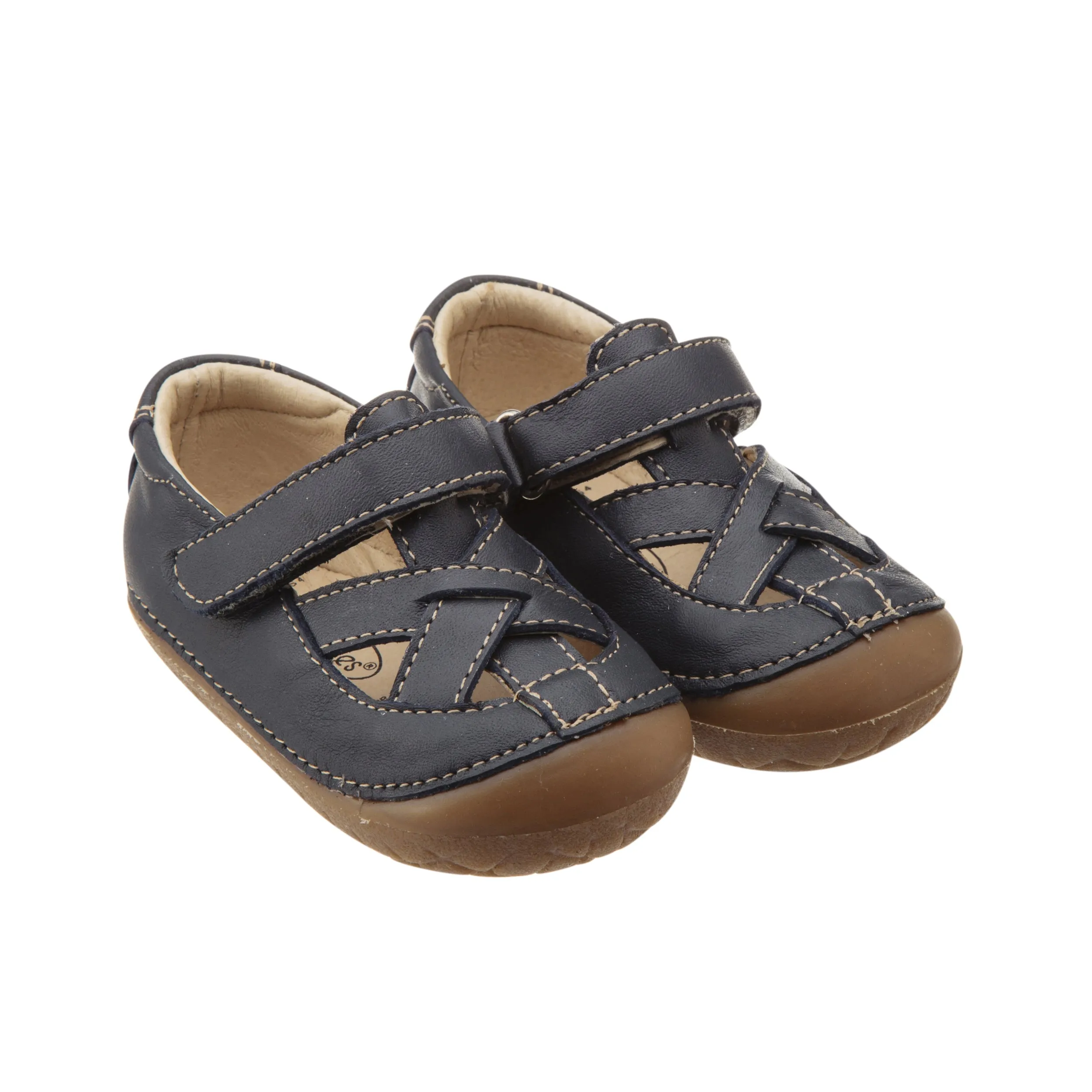 Old Soles Boy's and Girl's Thread Pave Leather Shoes, Navy