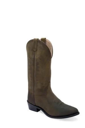 Old West Mens Western Brown Leather Cowboy Boots 9 EE
