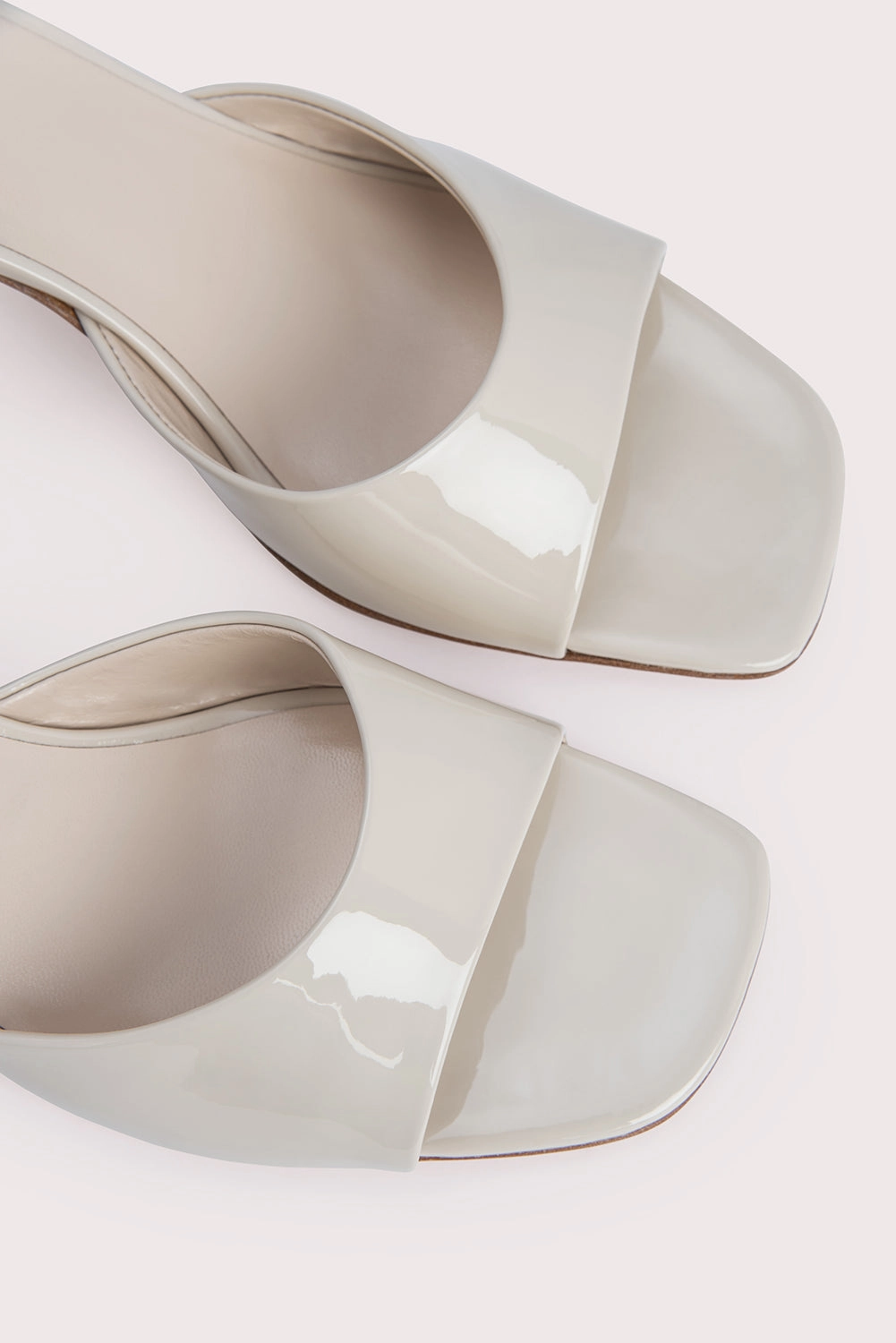 most slip-resistant Romy Oatmilk Patent Leather