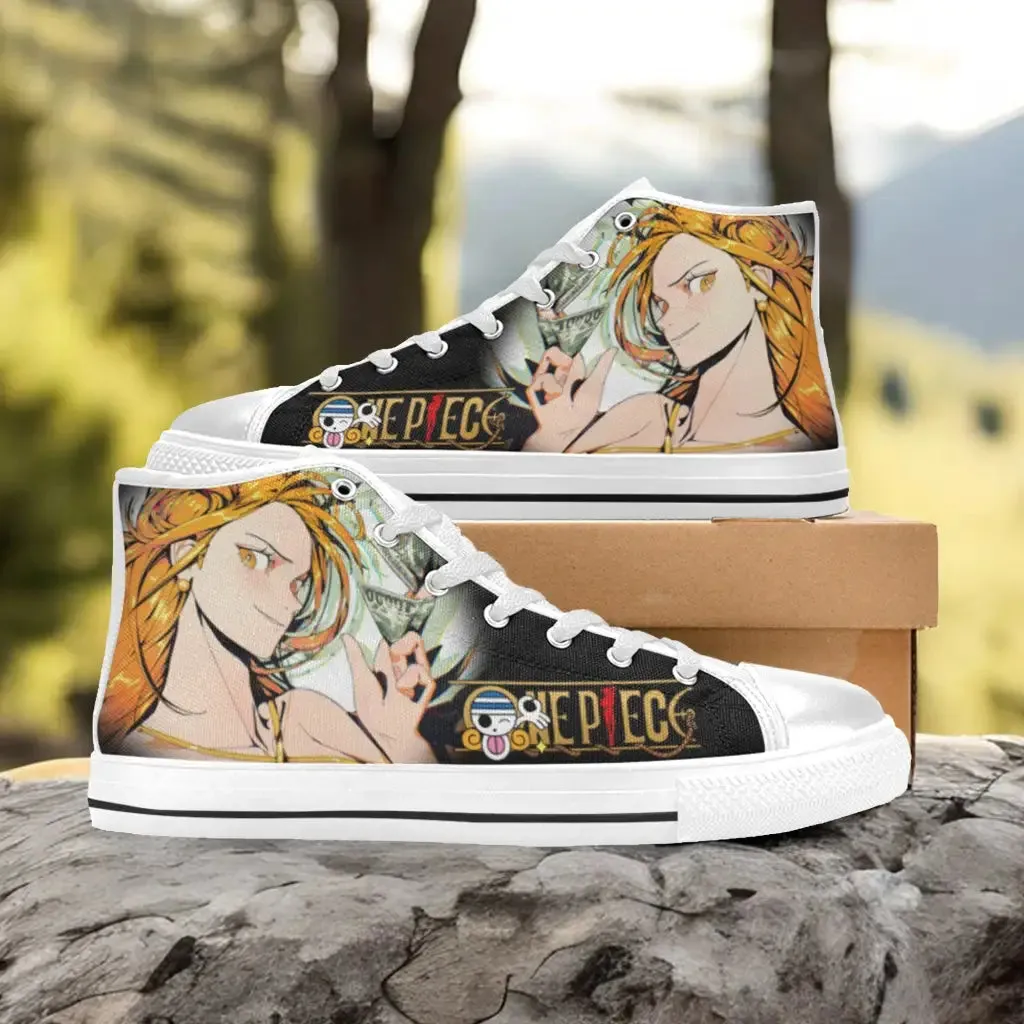 One Piece Straw Hat Nami Shoes High Top Sneakers for Kids and Adults