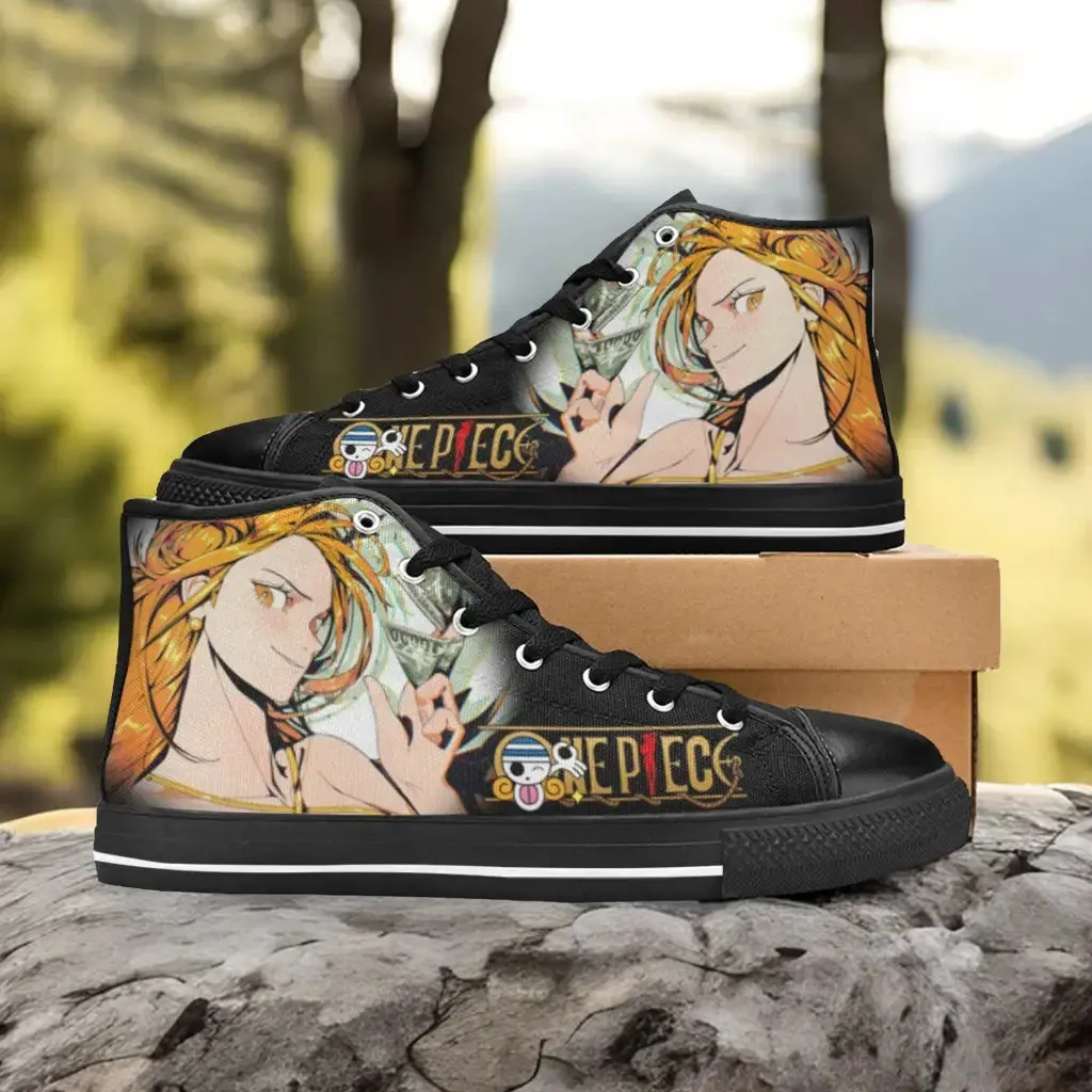 One Piece Straw Hat Nami Shoes High Top Sneakers for Kids and Adults