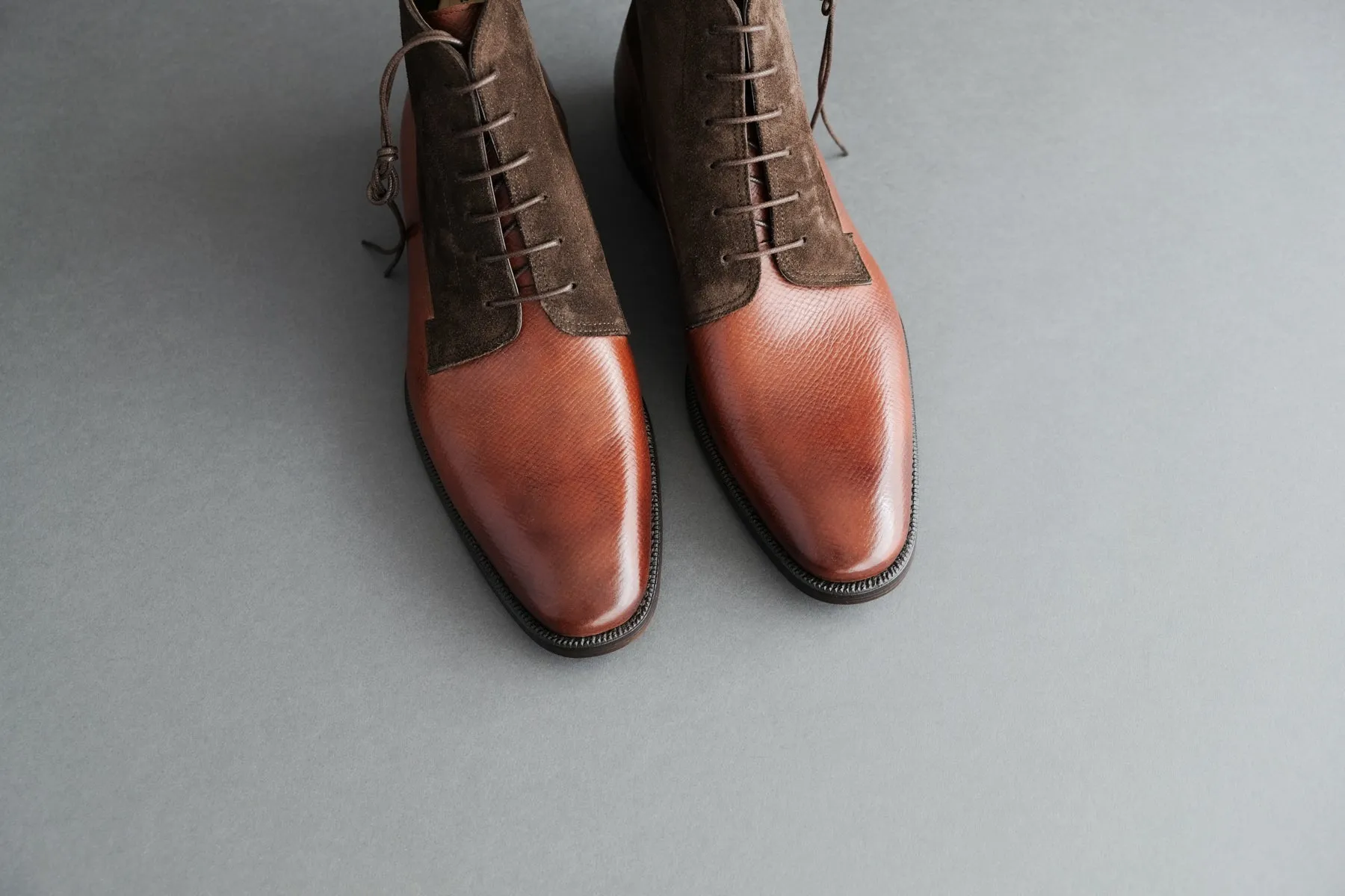 OneFourTwo.Cole Derby Boots from Russian Calf and Suede