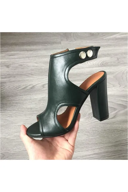 Open Toe Block Heel  Sandals
