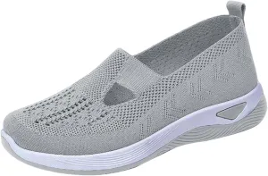 Orthopedic Shoes for Women Woven Slip on Walking Slip On Shoes Women Flat Feet Shoes Casual Waterproof Sneakers Black Tennis Shoe Loafers Shoe