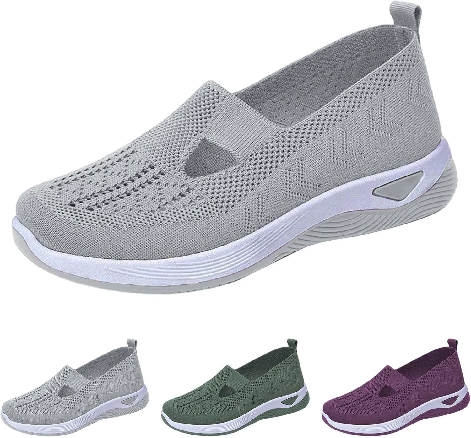 Orthopedic Shoes for Women Woven Slip on Walking Slip On Shoes Women Flat Feet Shoes Casual Waterproof Sneakers Black Tennis Shoe Loafers Shoe