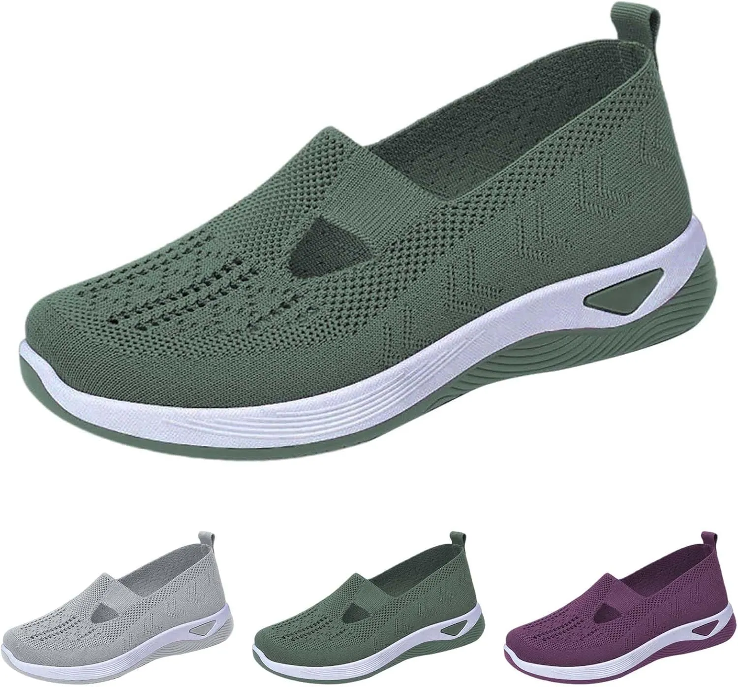 Orthopedic Shoes for Women Woven Slip on Walking Slip On Shoes Women Flat Feet Shoes Casual Waterproof Sneakers Black Tennis Shoe Loafers Shoe