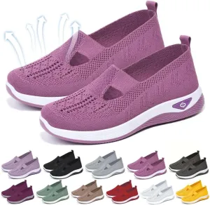 Orthopedic Shoes for Women,Women's Woven Breathable Soft Sneakers Arch Support Walking Flying Diabetic Foam Womens Comfortable Non Slip Food Service Lightweight Nurse Sport Sneaker