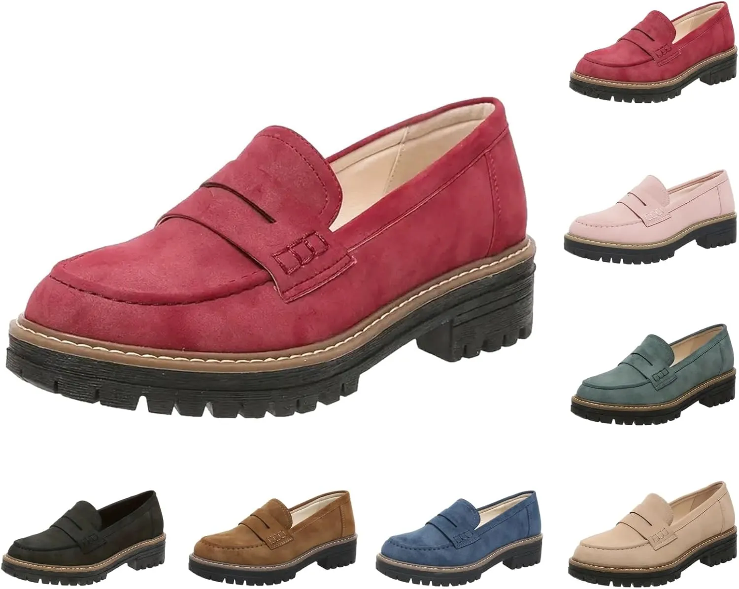 Orthoture-Orthopedic Platform Loafers Fashion Womens Round Retro Toe Comfortable Slip On Work Single Lug Sole Loafers