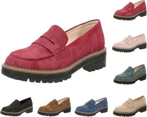 Orthoture-Orthopedic Platform Loafers Fashion Womens Round Retro Toe Comfortable Slip On Work Single Lug Sole Loafers