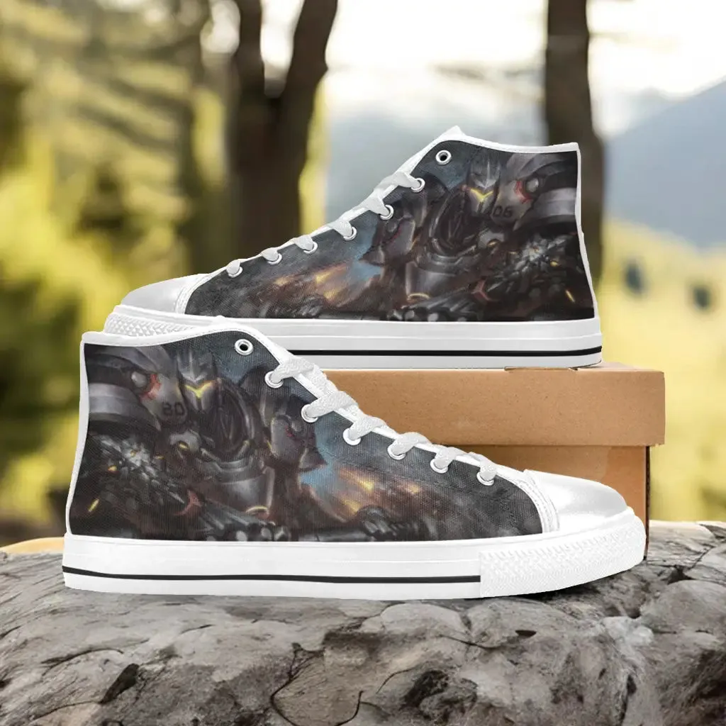 Overwatch Reinhardt Shoes High Top Sneakers for Kids and Adults