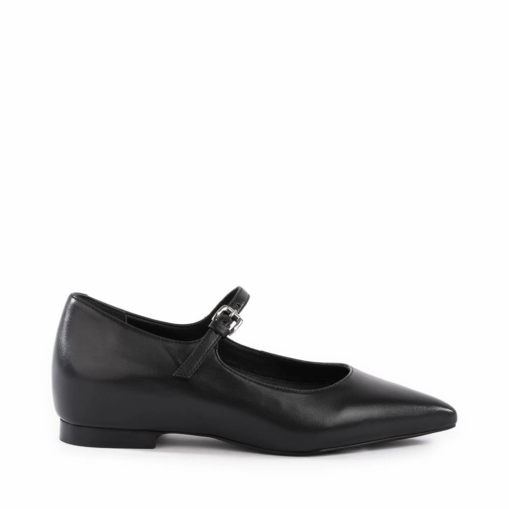 Lagoon Step Winter Warm Pardon Me Flats - Black Leather