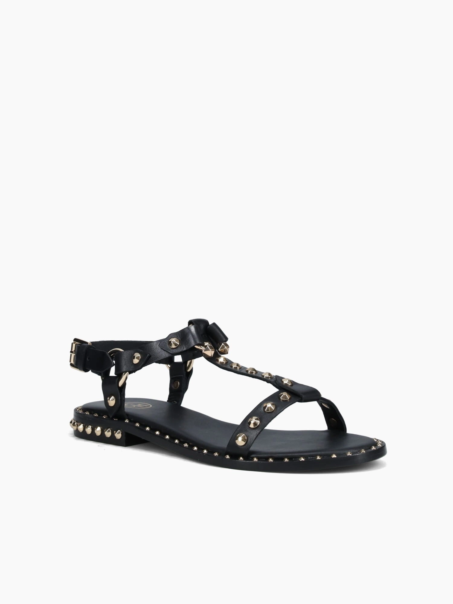 Patsy Black Gold soft leather Fashionable Flip-flops for Travel Stay Casual