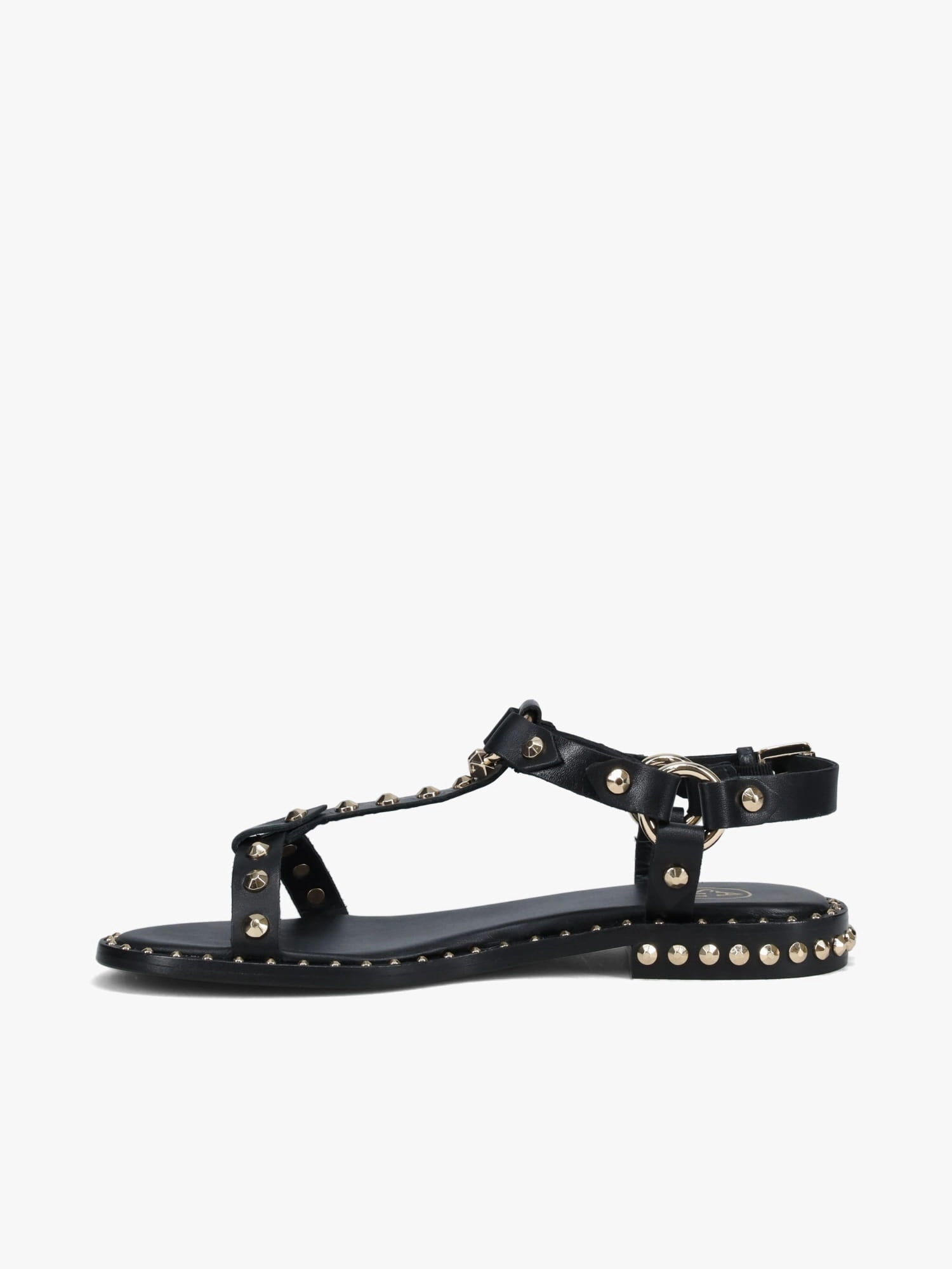 Fashionable Open-toe Sandals Patsy Black Gold soft leather