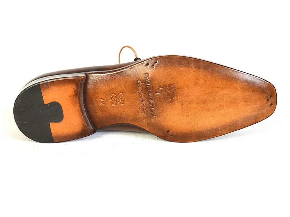 Paul Parkman Men's Brown & Camel Medallion Toe Oxfords