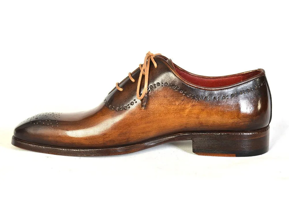 Paul Parkman Men's Brown & Camel Medallion Toe Oxfords