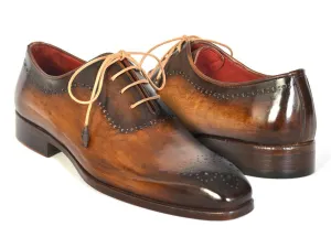 Paul Parkman Men's Brown & Camel Medallion Toe Oxfords