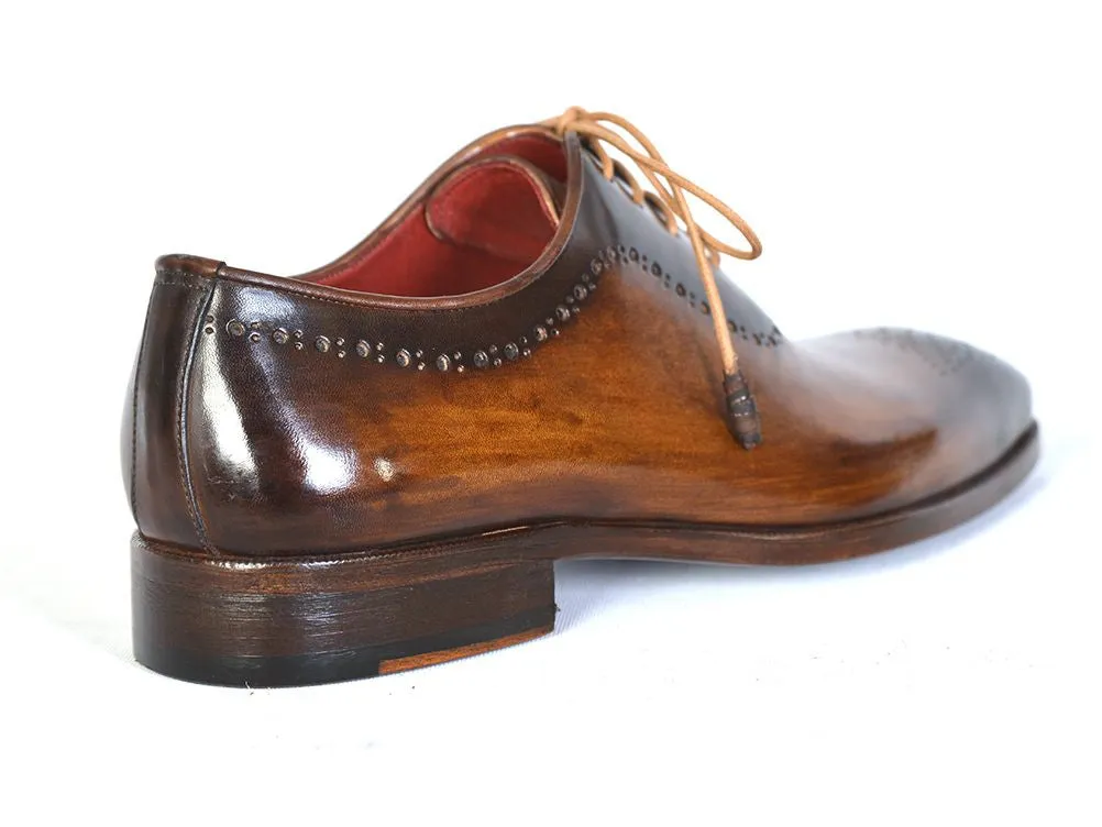 Paul Parkman Men's Brown & Camel Medallion Toe Oxfords