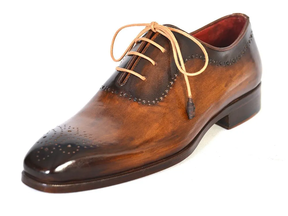 Paul Parkman Men's Brown & Camel Medallion Toe Oxfords