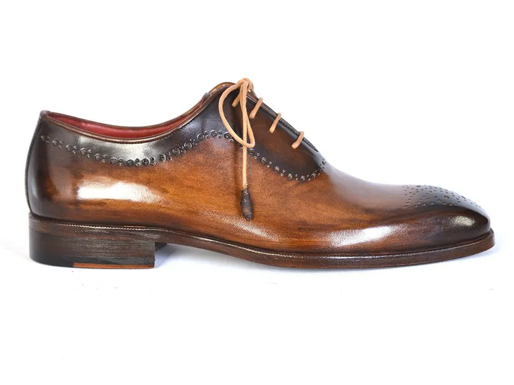 Paul Parkman Men's Brown & Camel Medallion Toe Oxfords