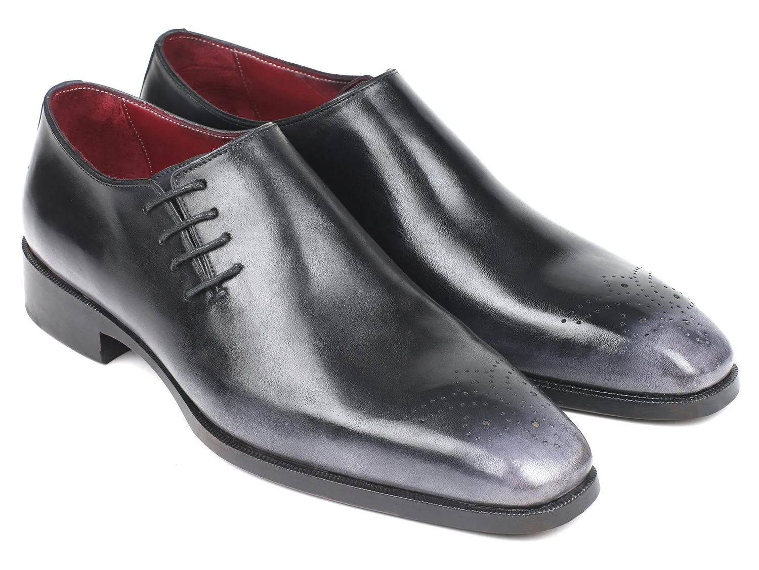 Paul Parkman Side Lace Oxfords Gray Burnished
