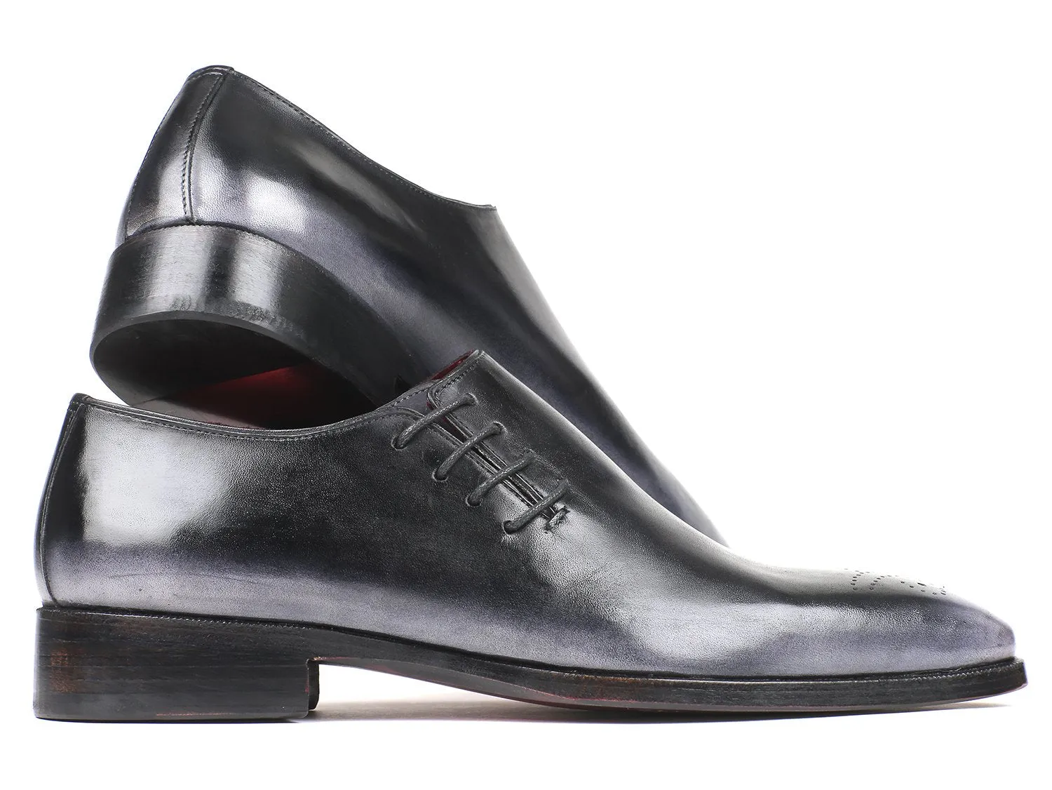 Paul Parkman Side Lace Oxfords Gray Burnished