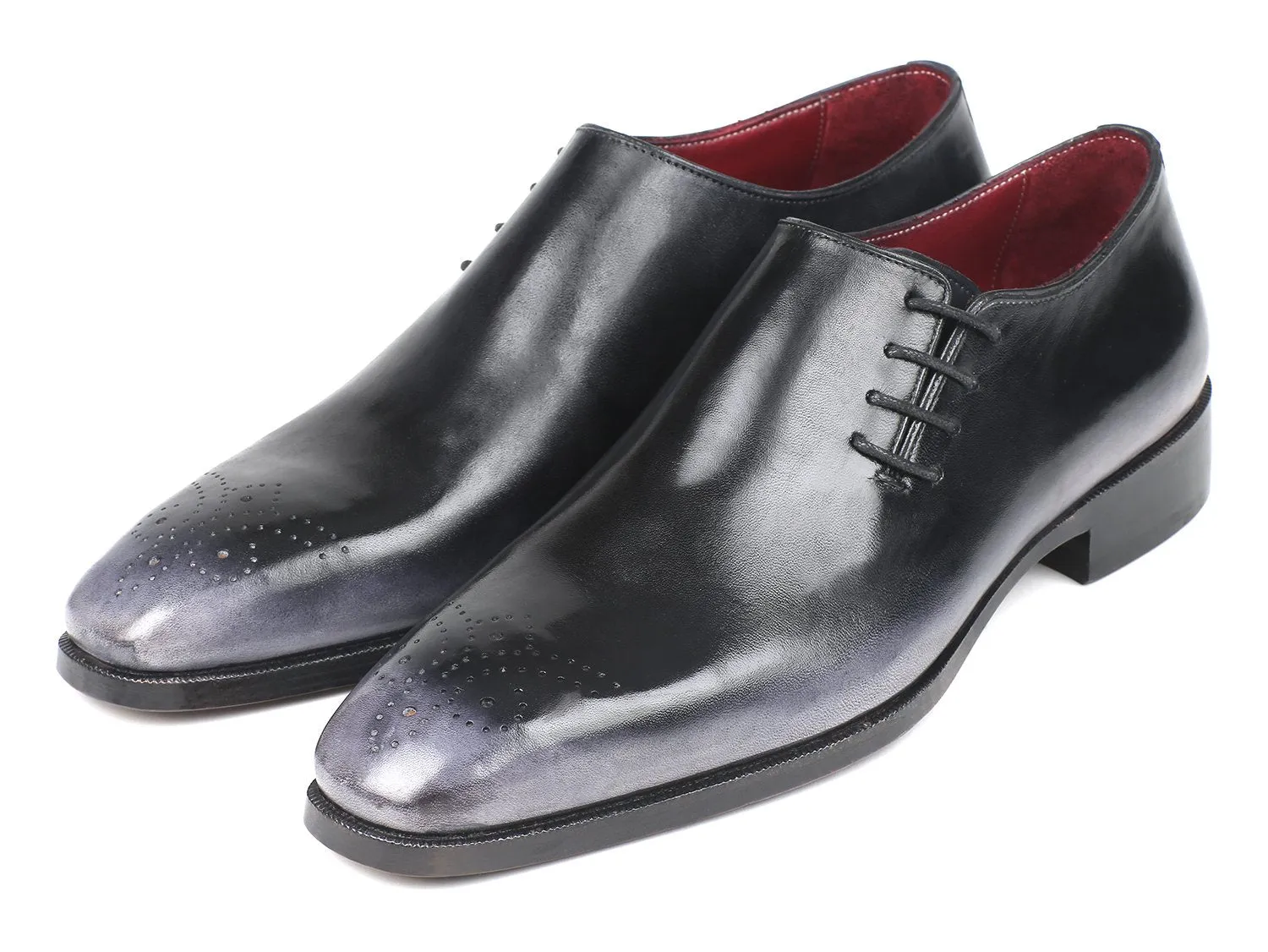 Paul Parkman Side Lace Oxfords Gray Burnished