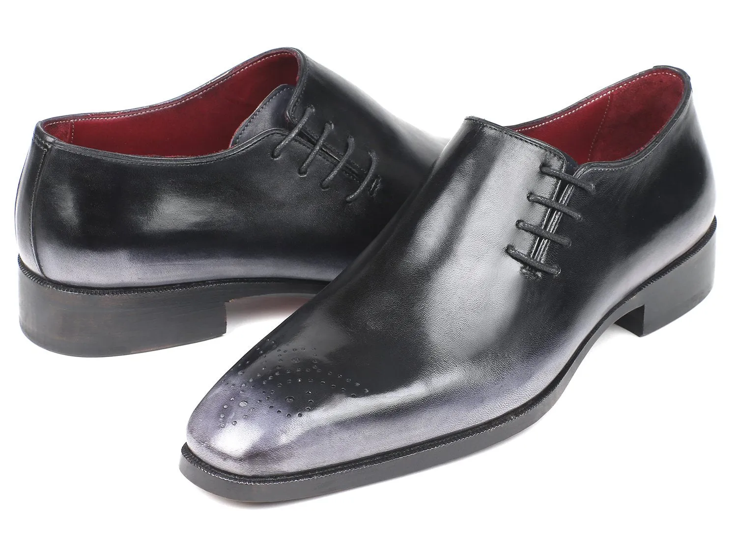 Paul Parkman Side Lace Oxfords Gray Burnished