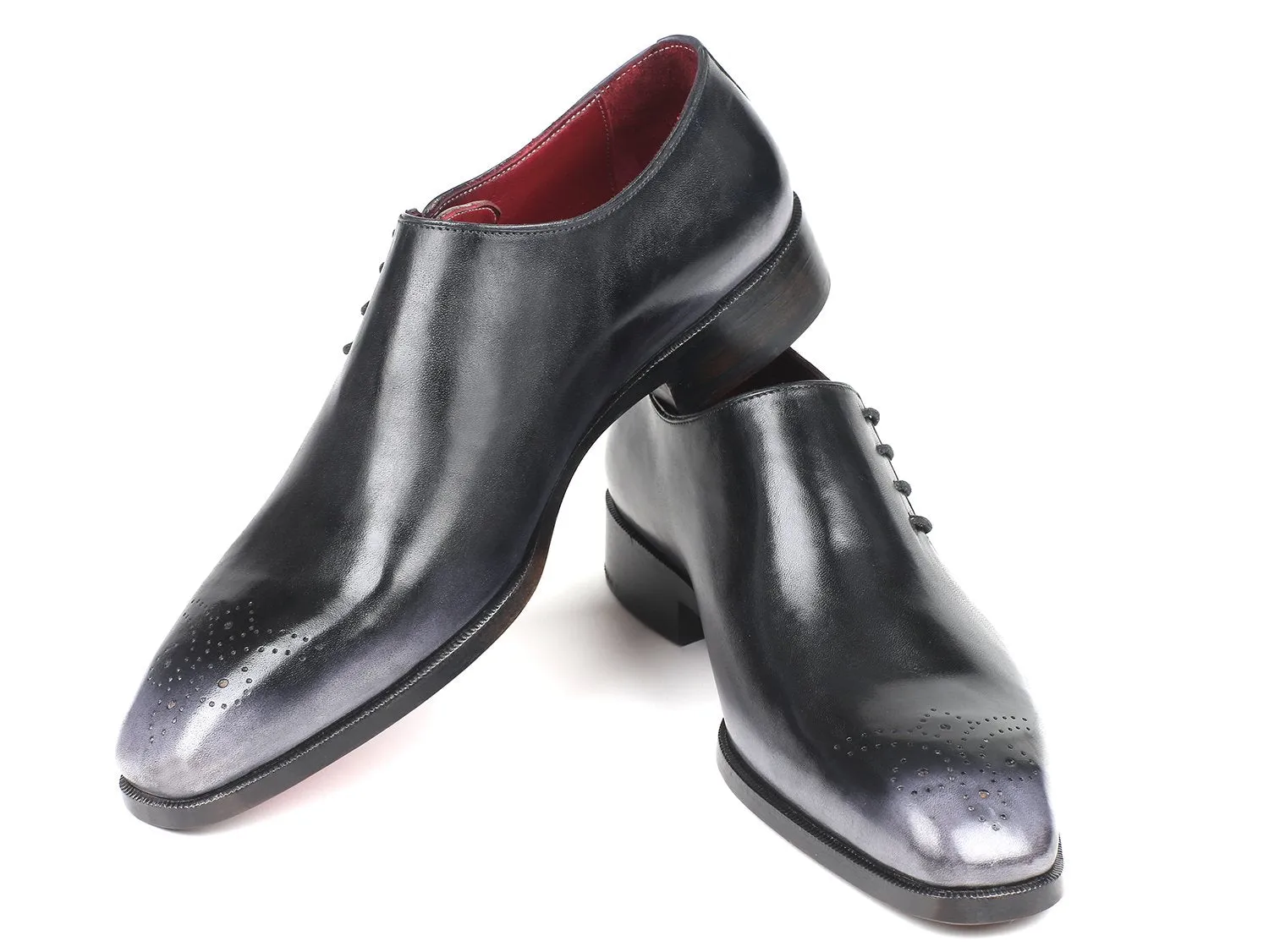Paul Parkman Side Lace Oxfords Gray Burnished