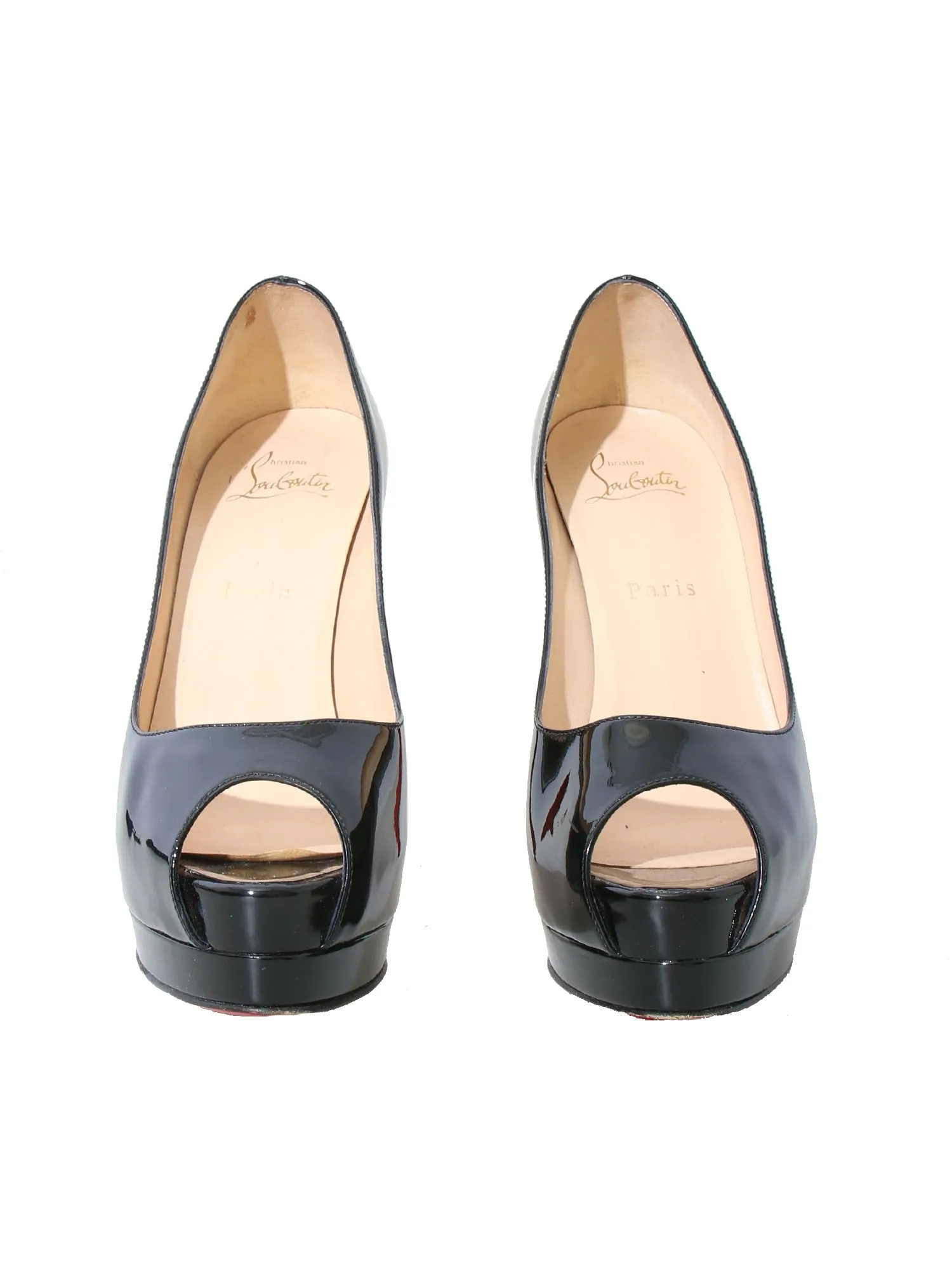Peep-Toe Patent Leather Pumps