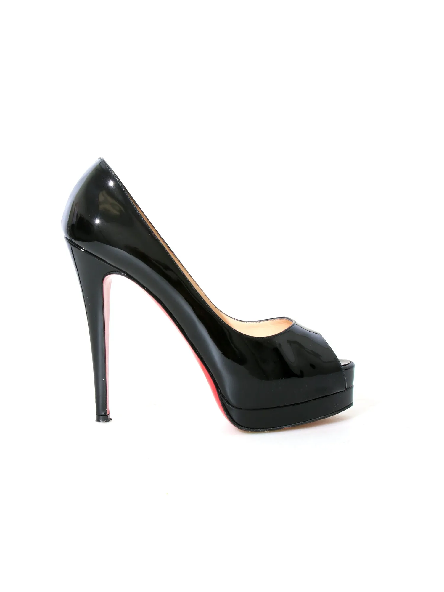 Peep-Toe Patent Leather Pumps