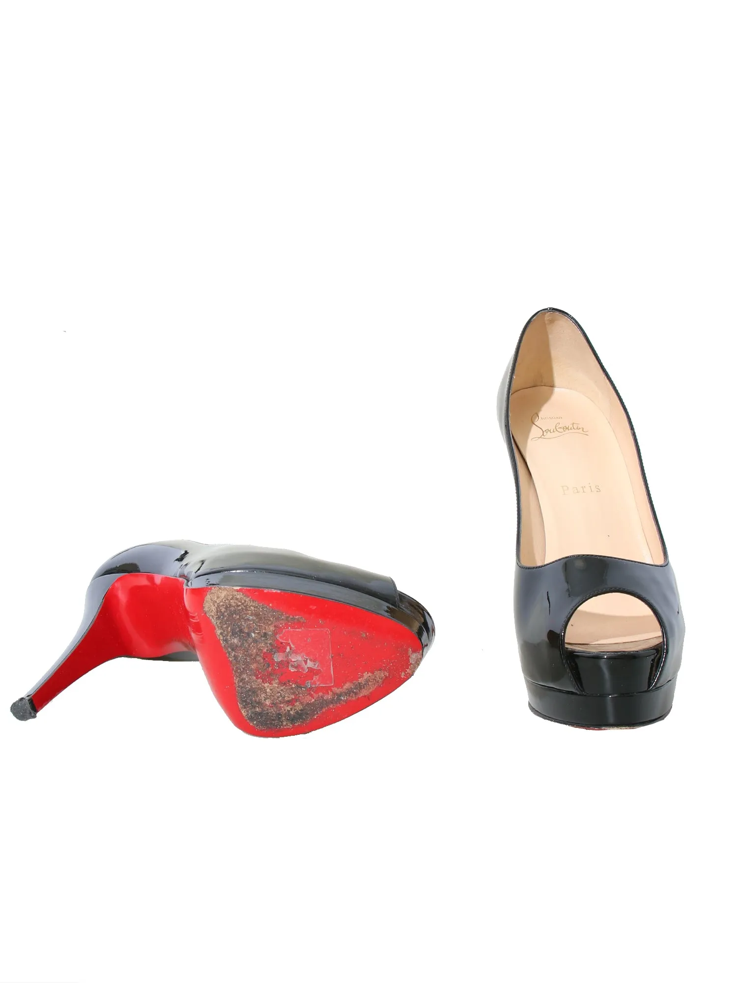 Peep-Toe Patent Leather Pumps
