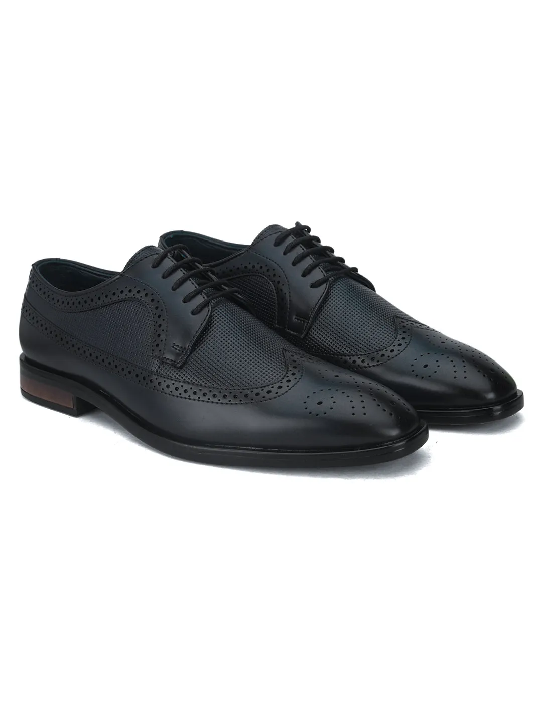 Pelle Albero Blue Formal Brogue Shoes For Men