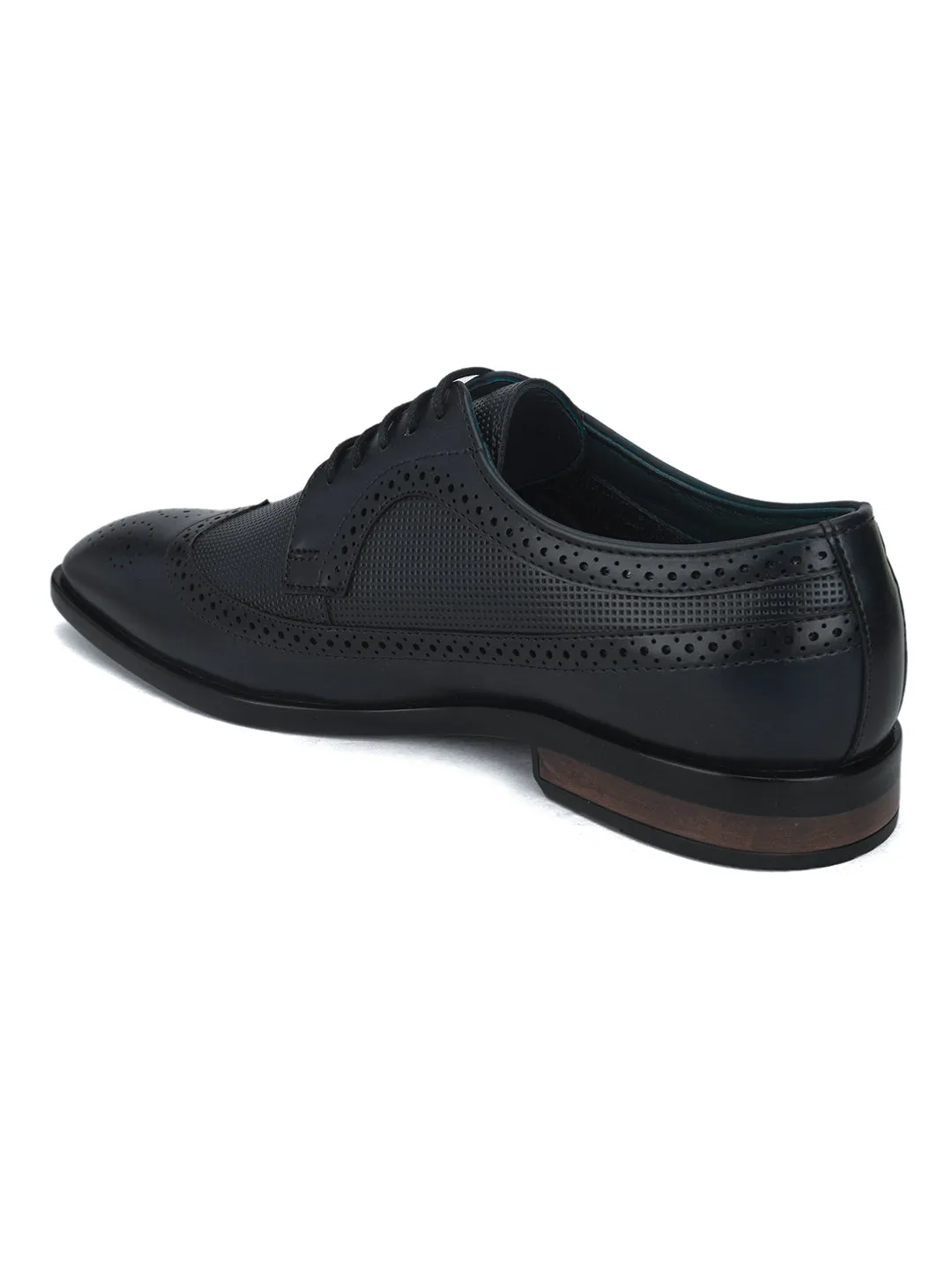 Pelle Albero Blue Formal Brogue Shoes For Men