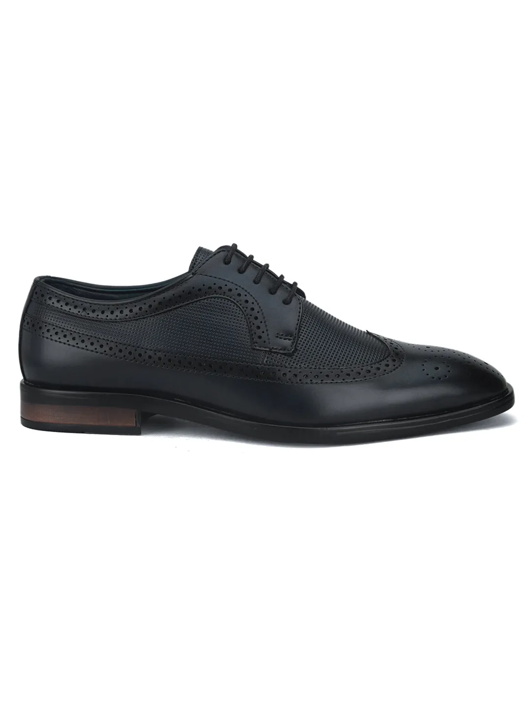Pelle Albero Blue Formal Brogue Shoes For Men