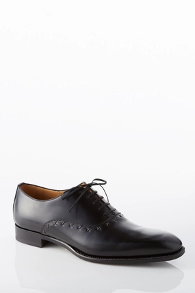 Performance Fit David August Leather Lace Up Cross Stitched Oxfords in Black David August Leather Lace Up Cross Stitched Oxfords in Black Slip   Resistant Sole Spin Hike