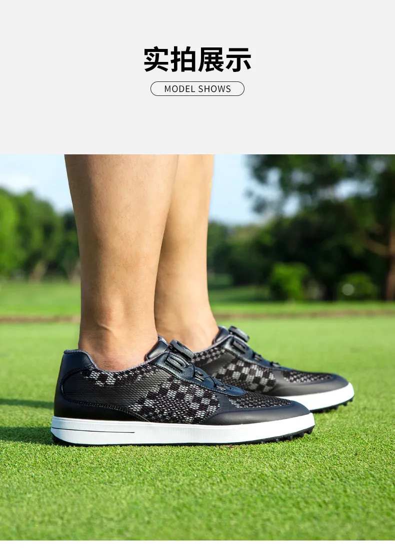 PGM XZ224 auto lacing manufacturer golf ball shoes spike less mesh golf shoes