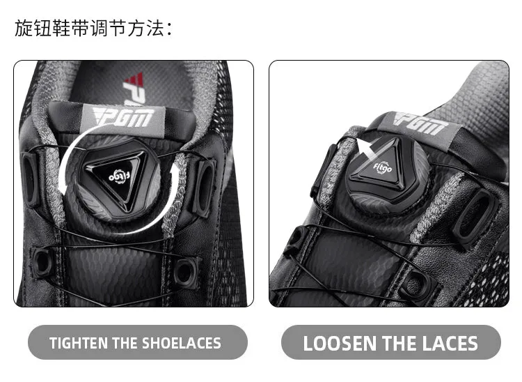 PGM XZ224 auto lacing manufacturer golf ball shoes spike less mesh golf shoes